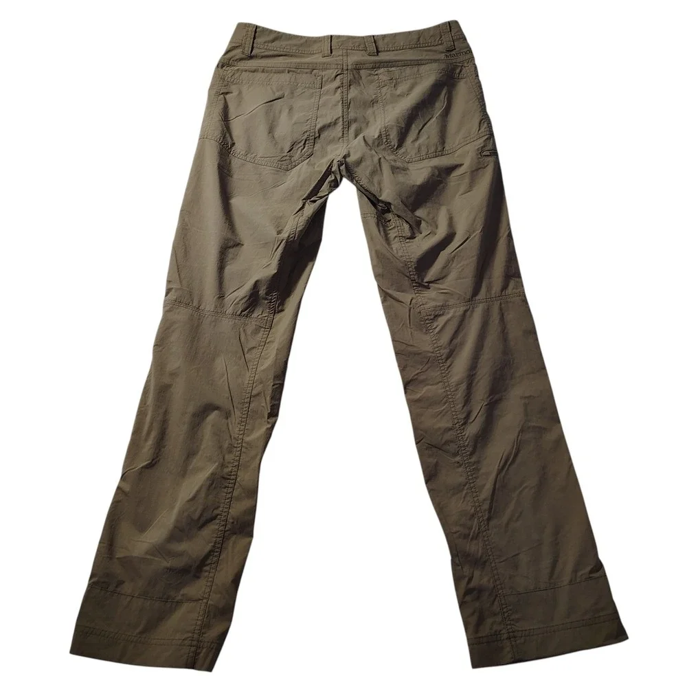 Marmot Men's Nylon Pants size 32x31 Tan Zipper Tech‎ Pocket Stretch Trail Hiking